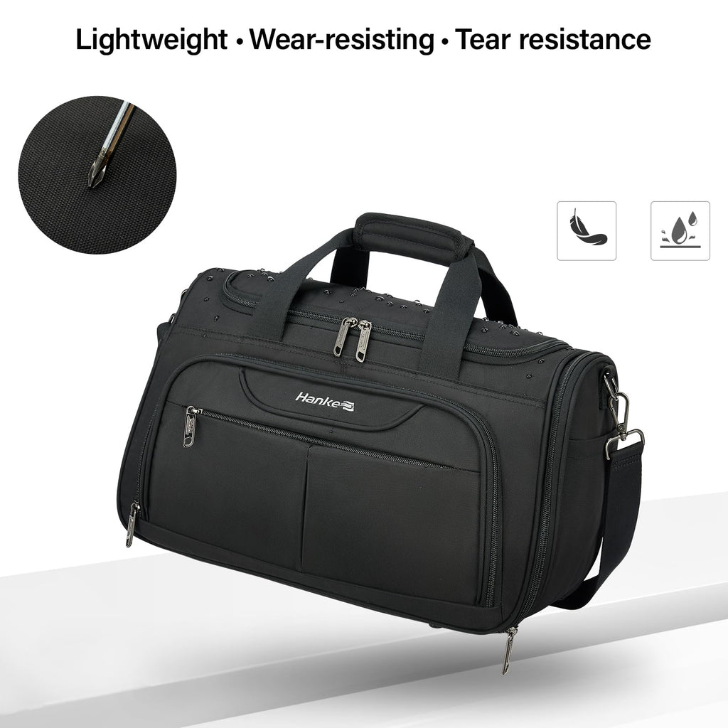 Black Lightweight Water Resistant Foldable Travel Duffel Bag G70936