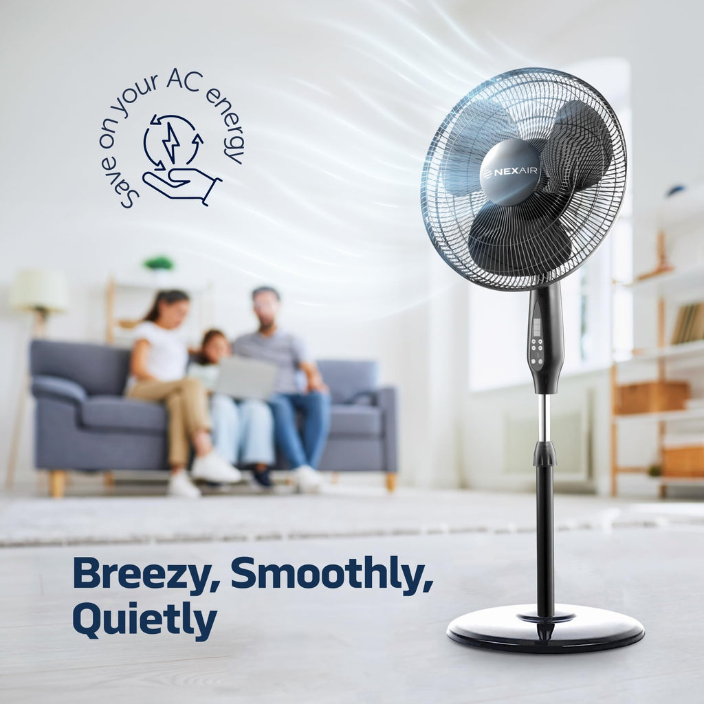16 Inch Oscillating Pedestal Fan with Remote Control, 3 Speed, Adjustable Height Y63089