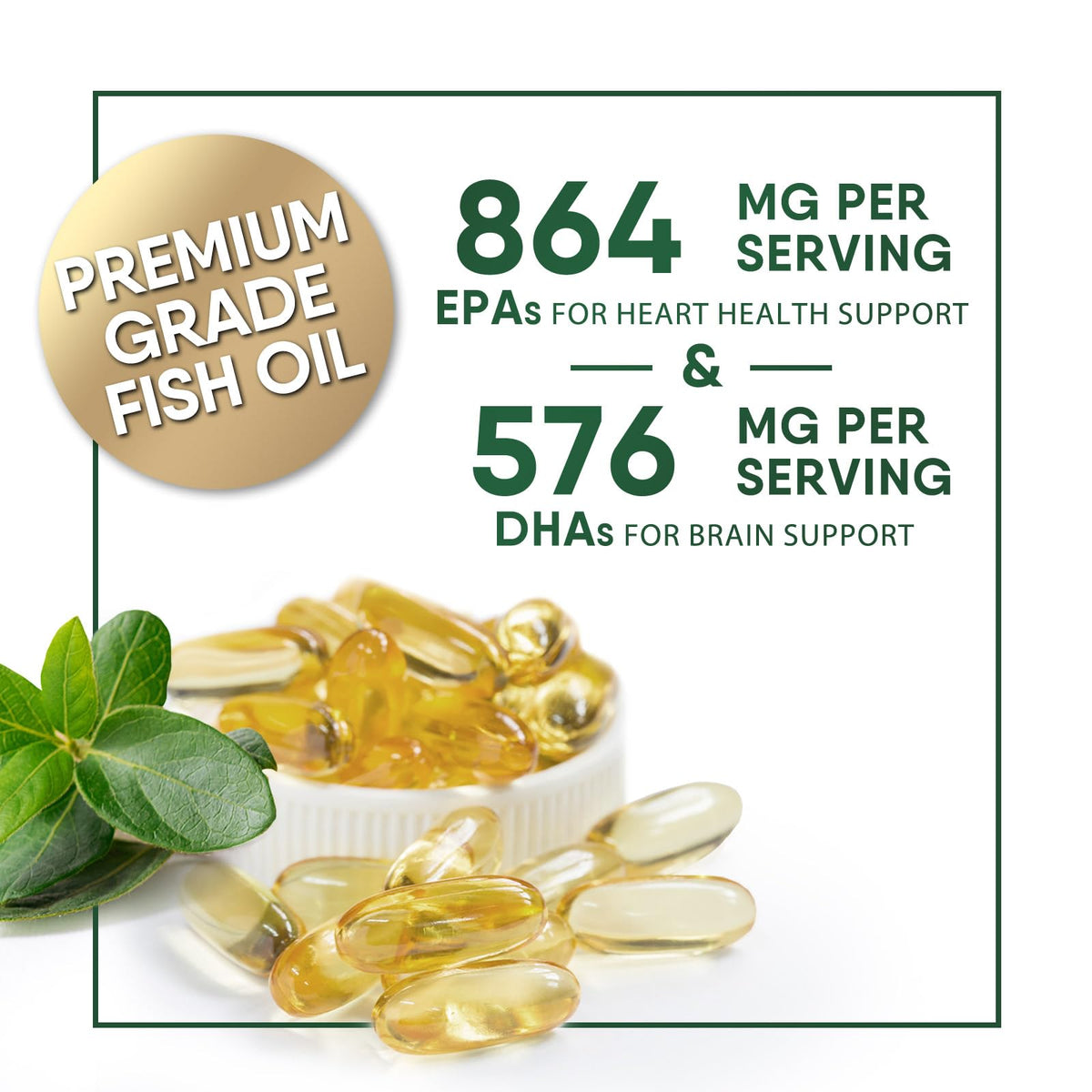 Omega 3 Fish Oil 2400mg 120 Softgels S86688