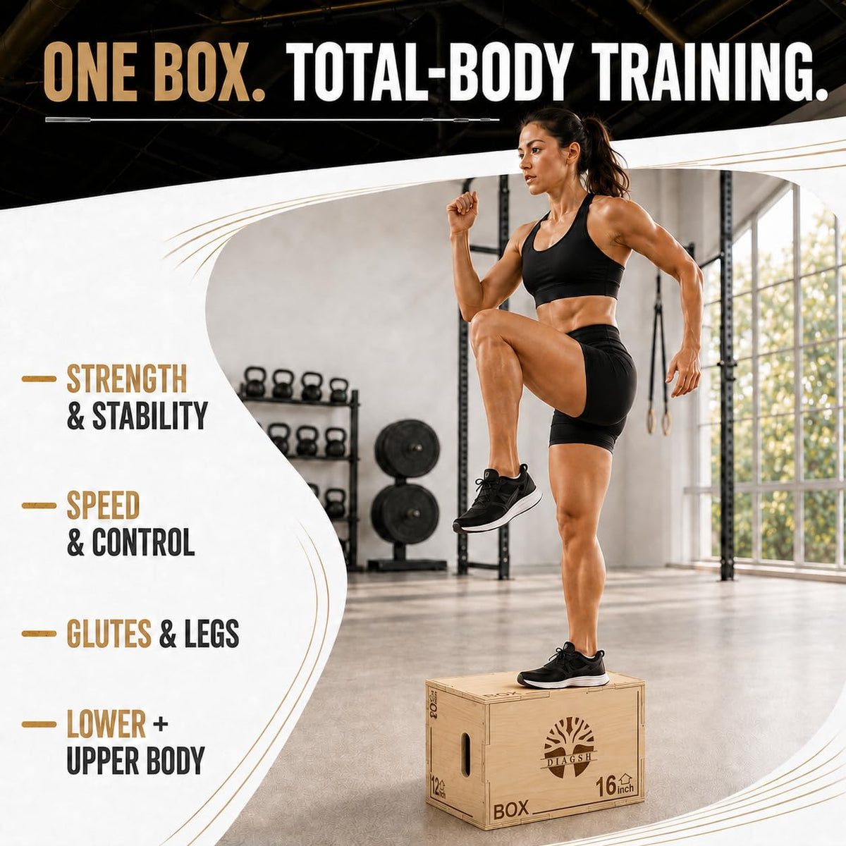 3-in-1 Wood Plyometric Jump Platform T344227
