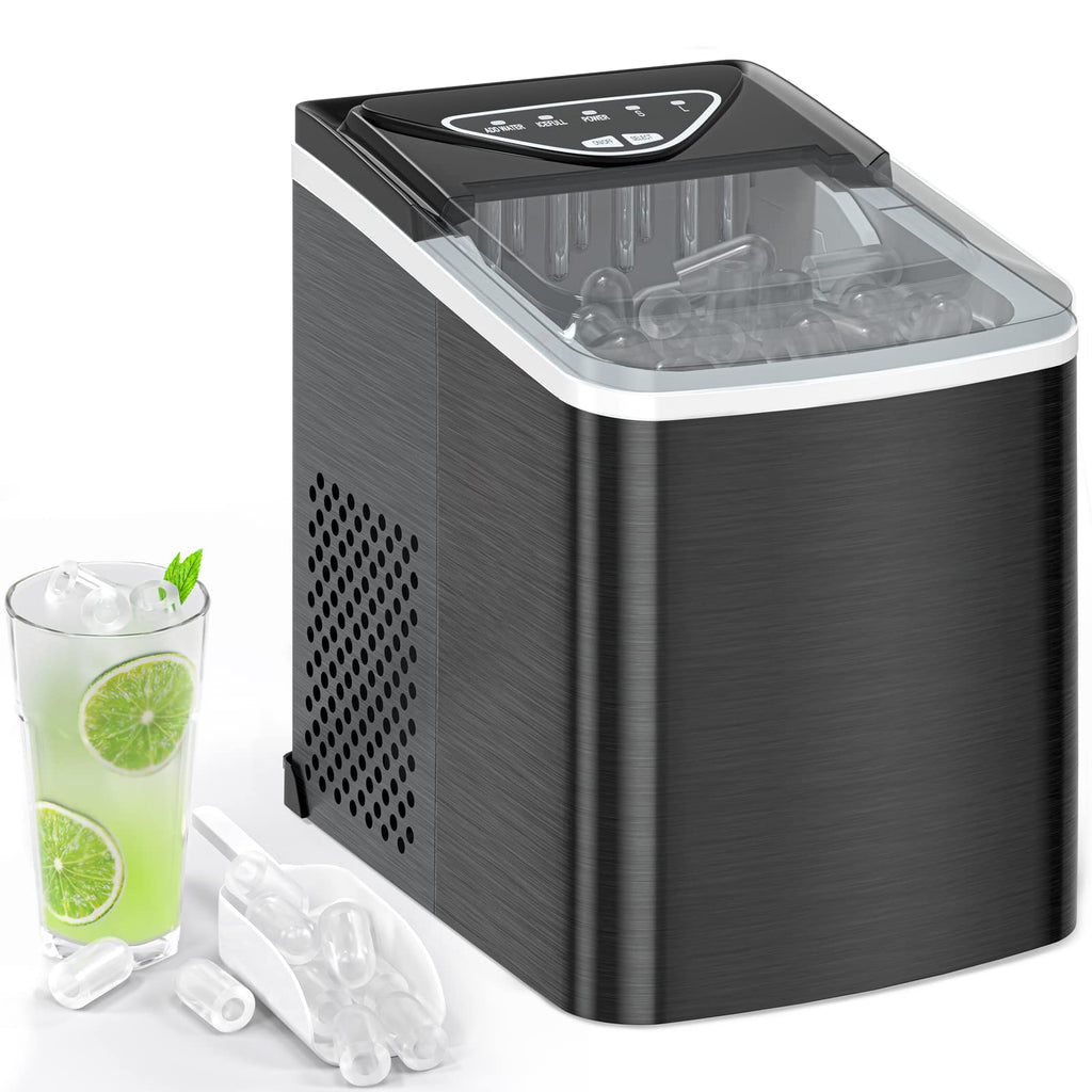 Black Countertop Ice Maker with Scoop and Basket G568201