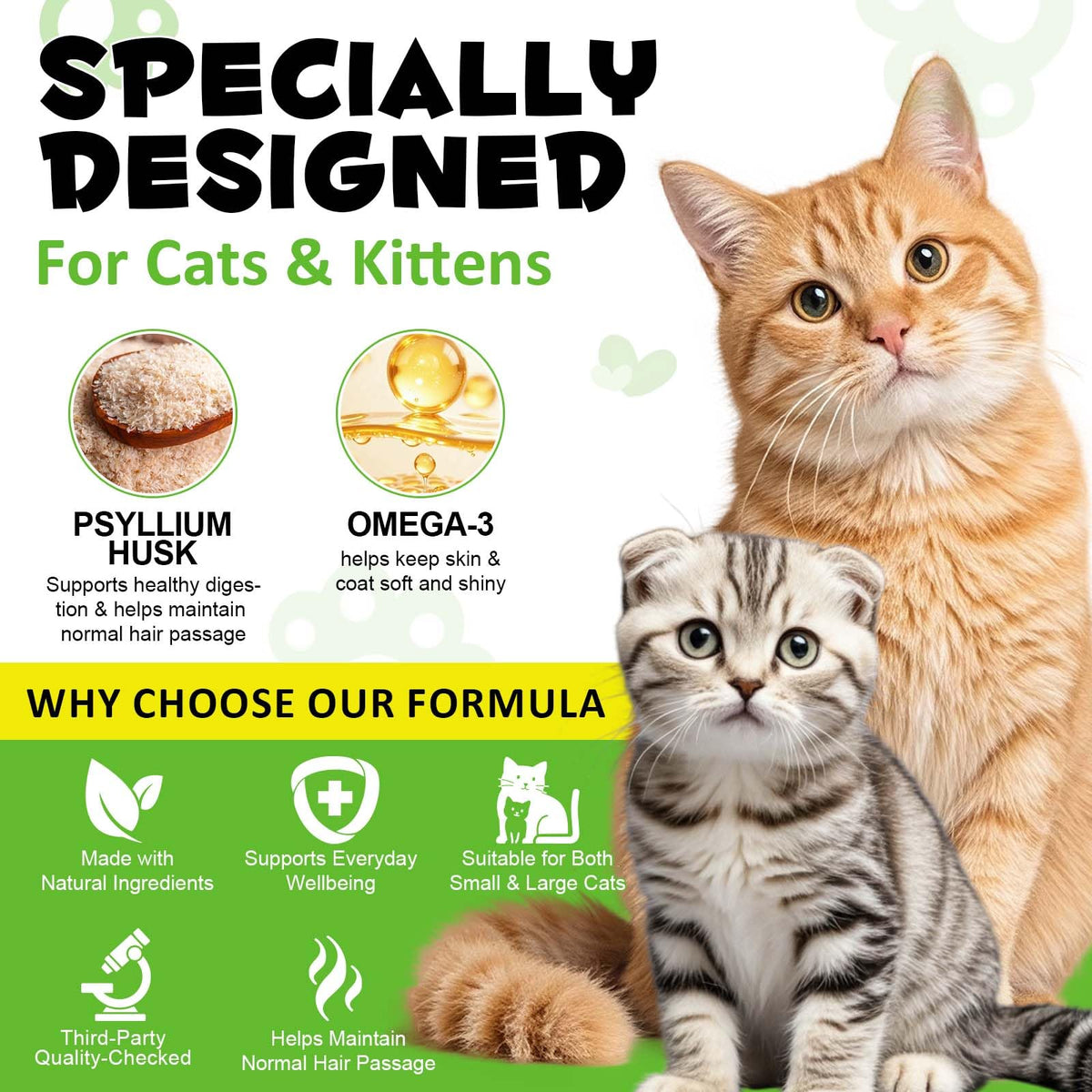 Chicken Omega-3 Fiber Supplement for Cats N7523