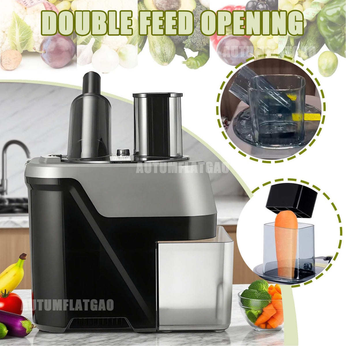 4 in 1 Electric Vegetable Chopper with 4 Stainless Steel Blades F329279