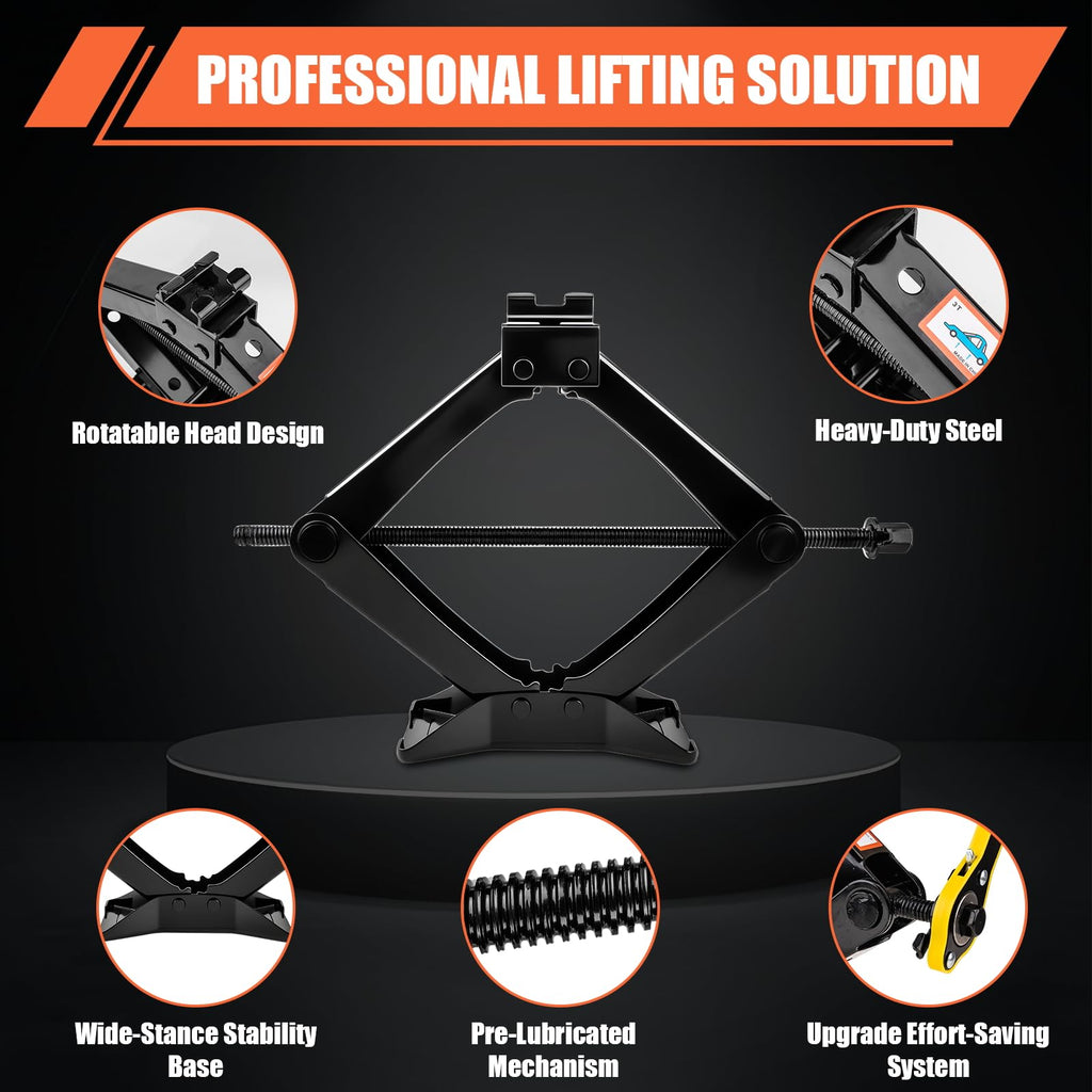 3 Ton Heavy Duty Scissor Jack with Lug Wrench T103