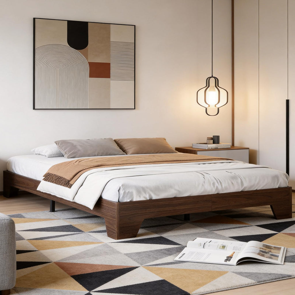 California King Size Wood Platform Bed Frame B89085