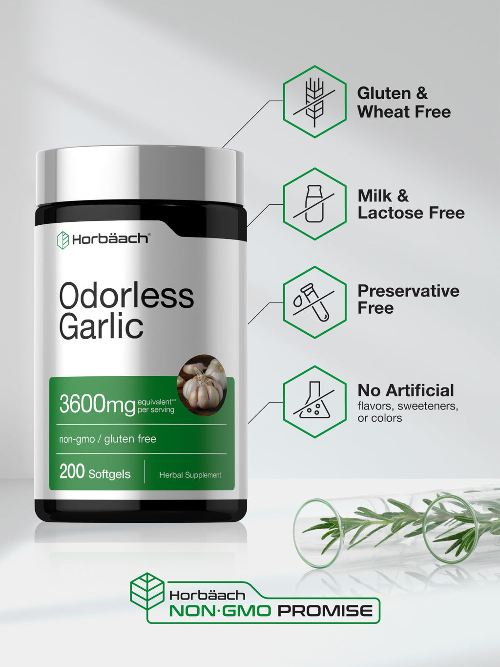 Odorless Garlic Softgel Supplement 200 Pills N397731
