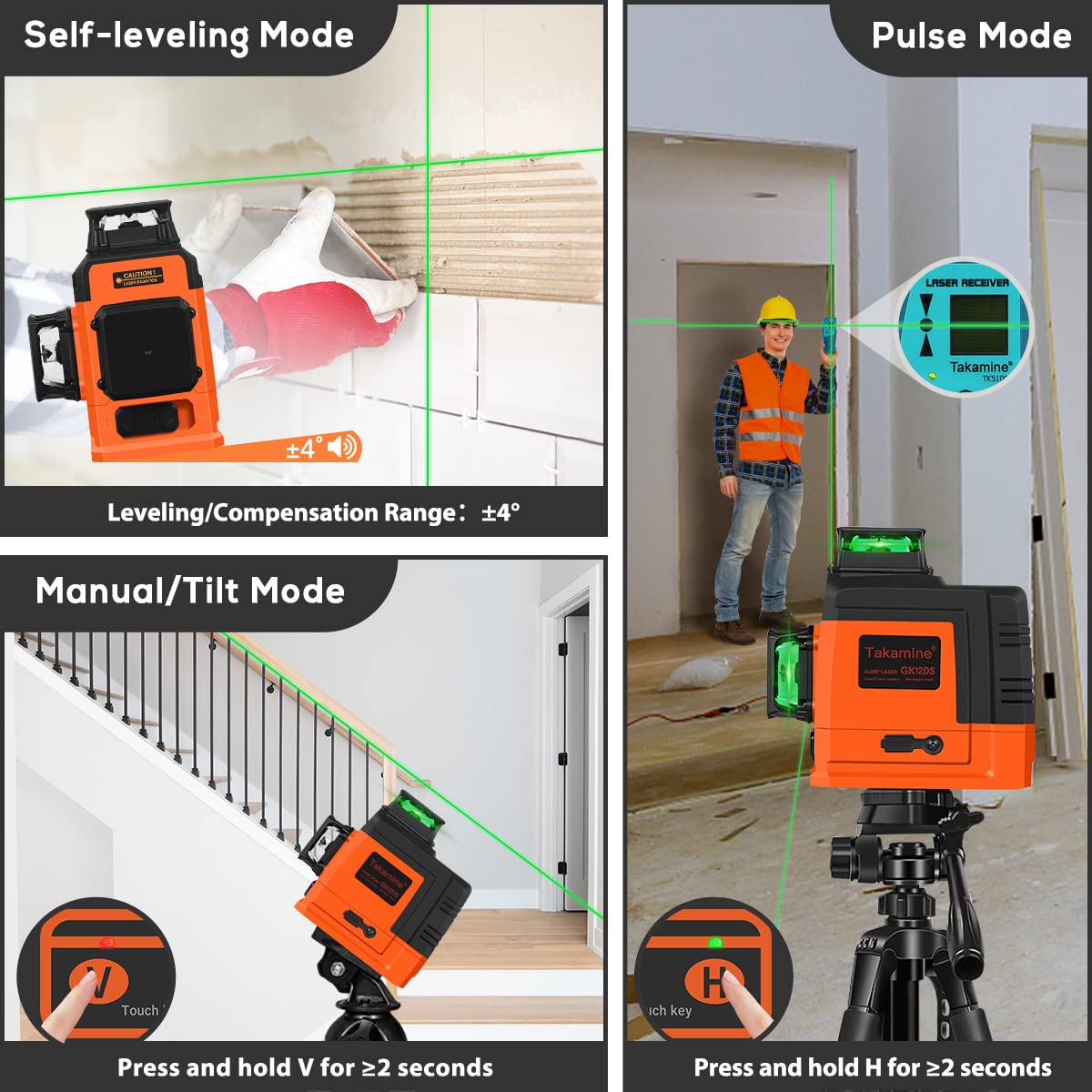 Self Leveling 3D Green Laser Level K978232