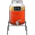 2 Gallon Glass Beverage Dispenser with Stand and Lid O927381