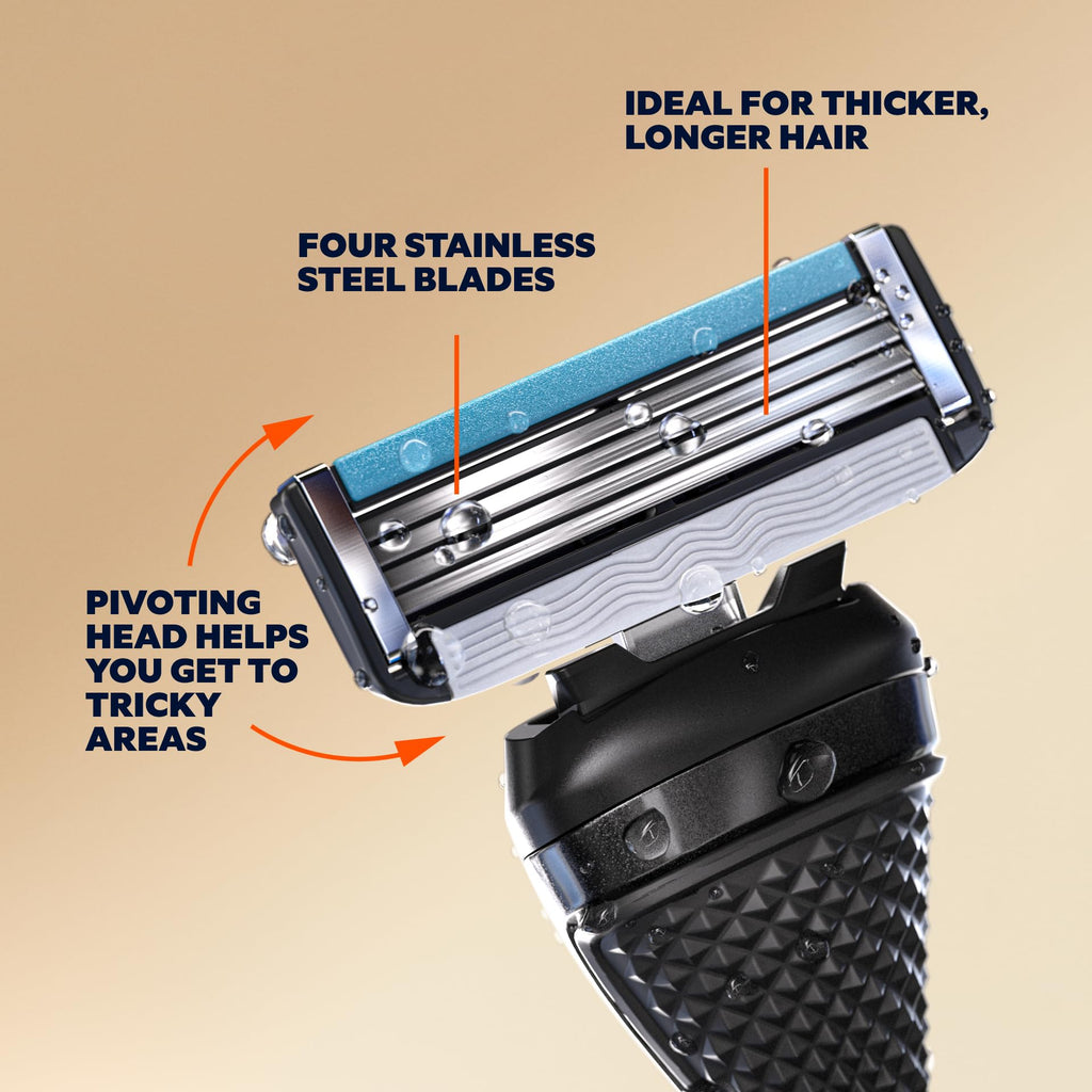 4 Blade Razor Refill Cartridges 8 Count and Shaving Kit K3291