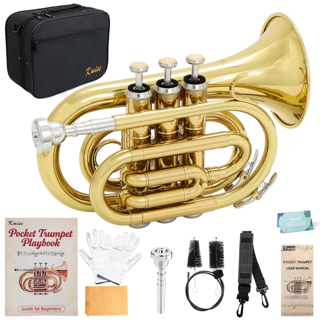 Bb Pocket Trumpet with Case, 7C Mouthpiece and Cleaning Kit N390