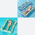 2 Pack Inflatable Pool Float Mat & 75" x 51" Tanning Pool Lounger P42392