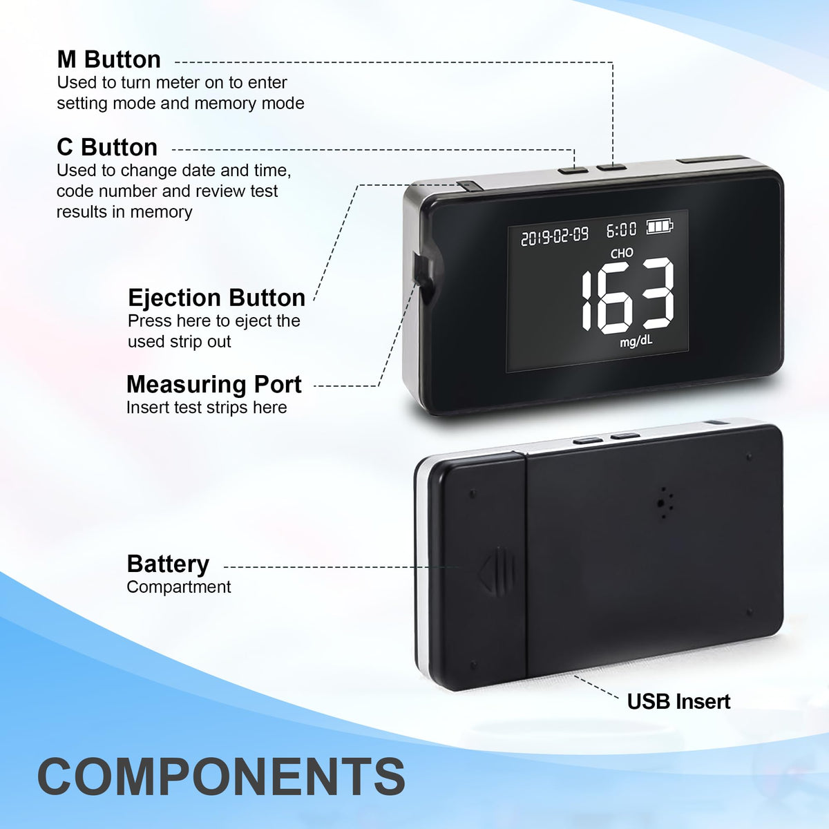 Hemoglobin Test Meter with 25 Test Strips F756541