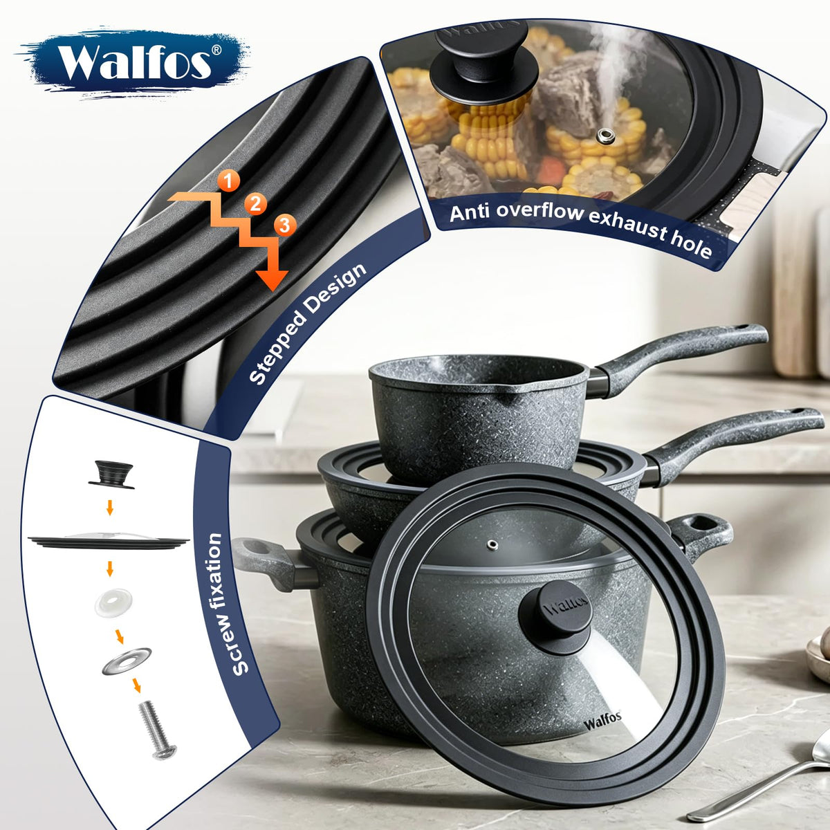 Tempered Glass Universal Lid for Pots, Pans and Skillets P98548