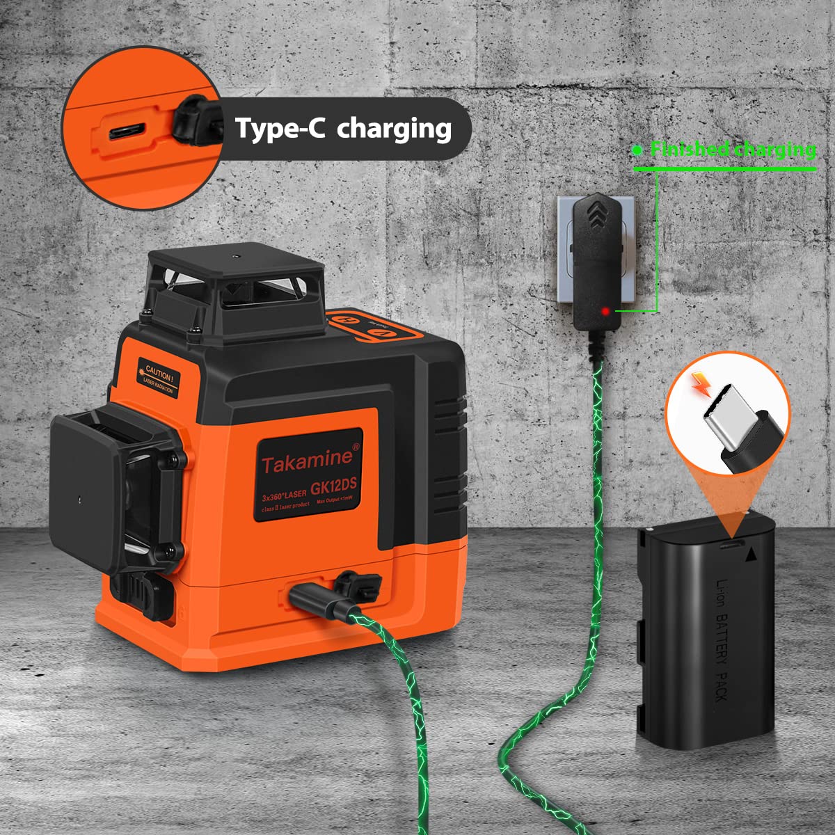 Self Leveling 3D Green Laser Level K978232