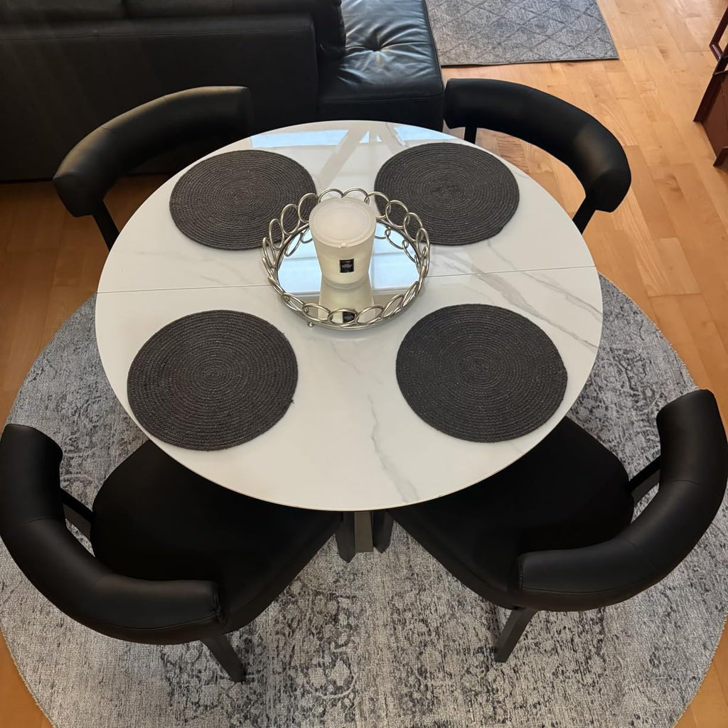 Black Faux Leather Dining Chairs Set of 4 P84507