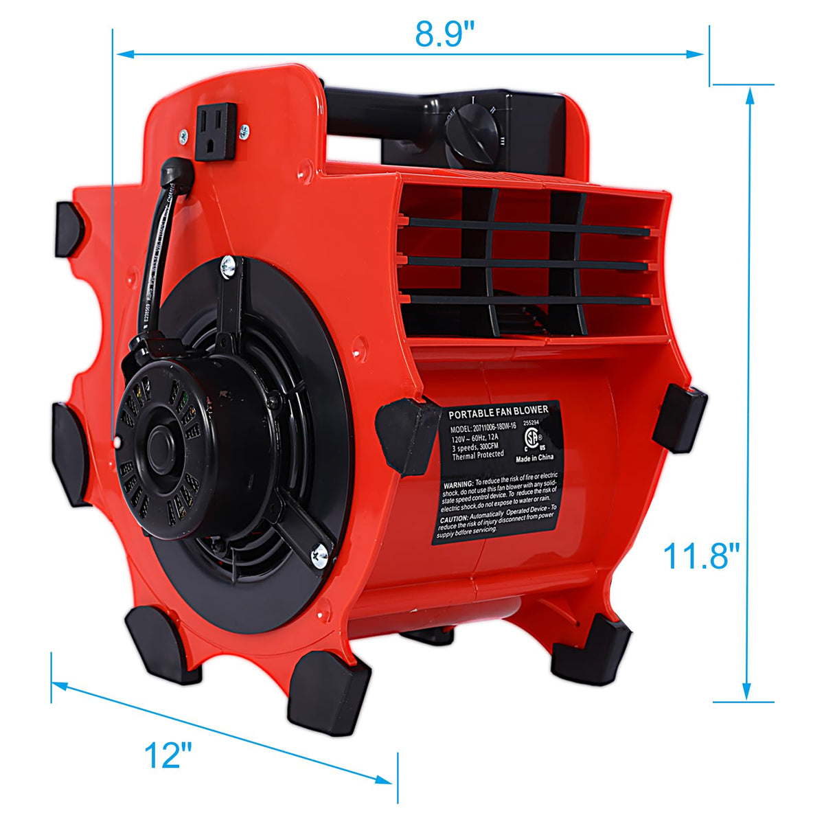 3-Speed Portable Floor Air Mover H8179