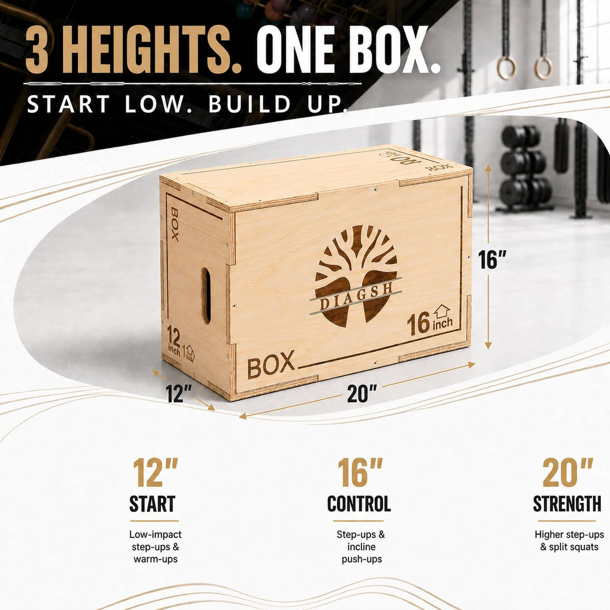 3-in-1 Wood Plyometric Jump Platform T344227