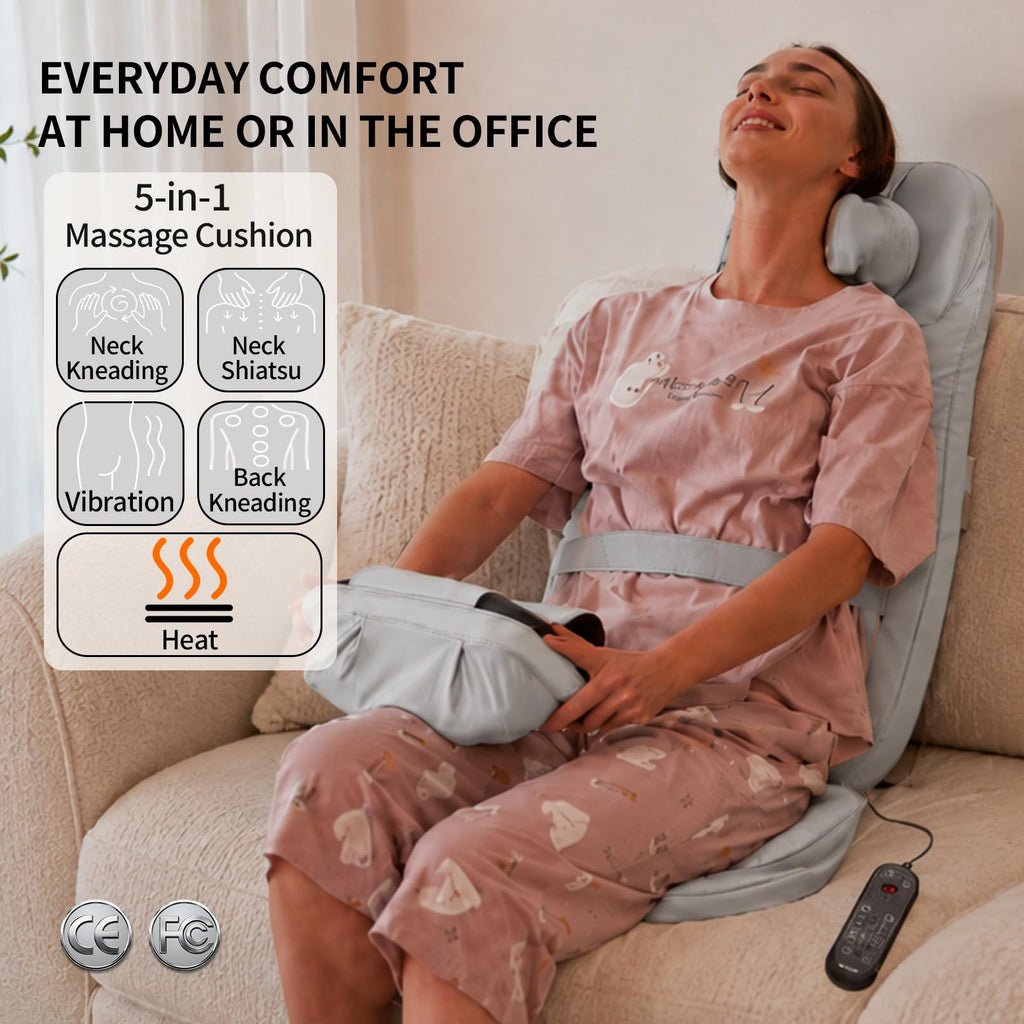 Massage Chair Pad with Heat, Navy Blue S9535