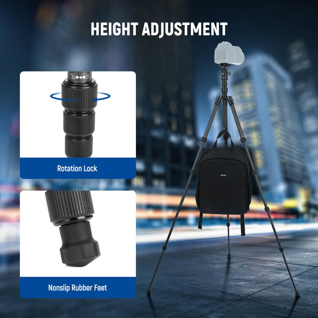 Carbon Fiber Camera Tripod Monopod 65" Lightweight Compact Travel DSLR Video Stand 360° Ball Head 13.2 lbs V689682