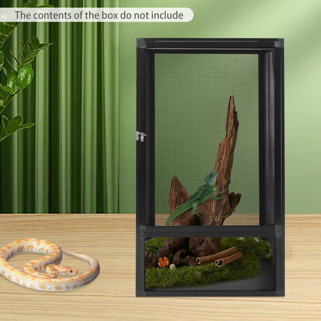 17.7"x17.7"x31.5" Foldable Aluminum Alloy Mesh Reptile Terrarium D101235