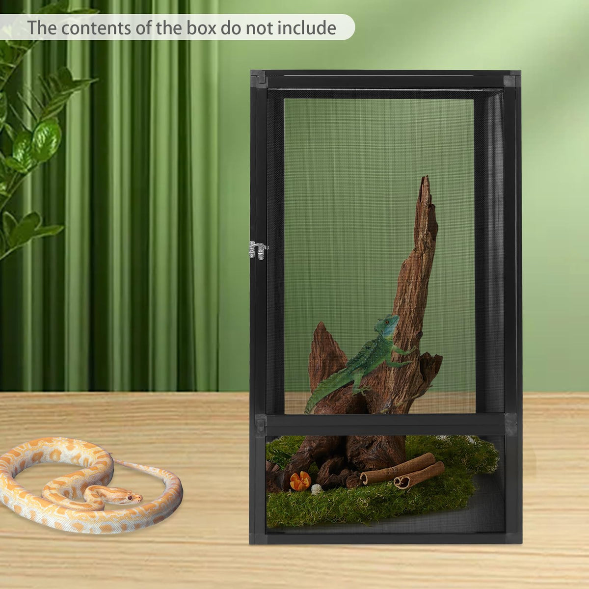 17.7"x17.7"x31.5" Foldable Aluminum Alloy Mesh Reptile Terrarium D101235