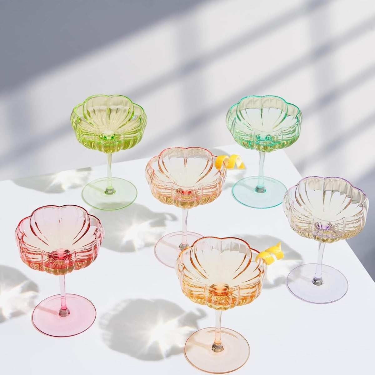 Vintage Wavy Glass Coupes Set of 6 X3703