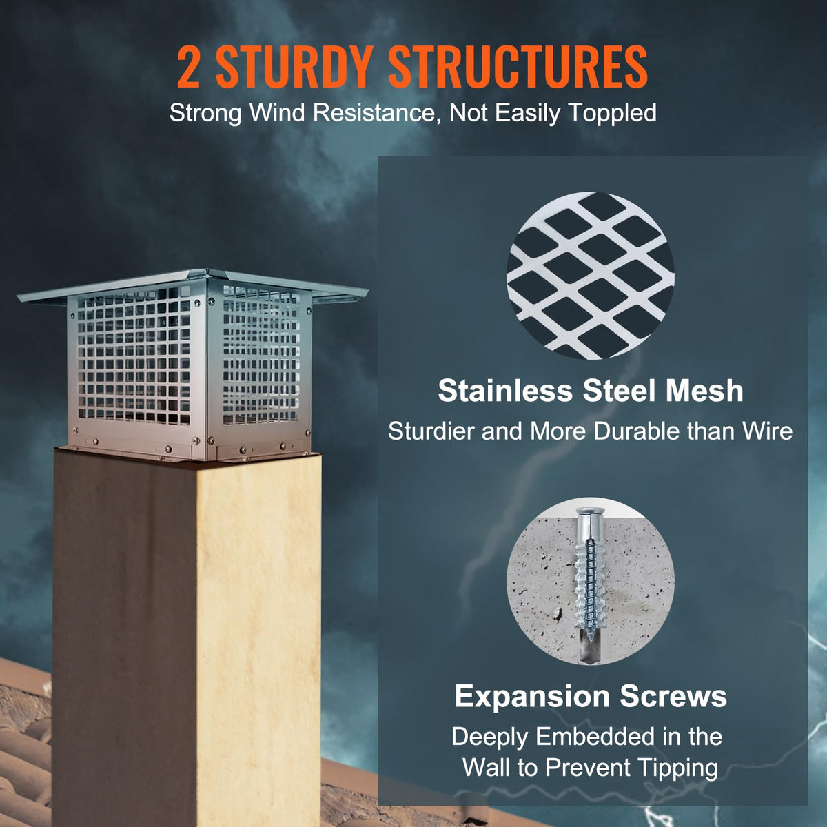 17x17 inch 304 Stainless Steel Chimney Cap R8246