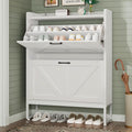 White 2 Flip Drawers Shoe Storage Cabinet W106