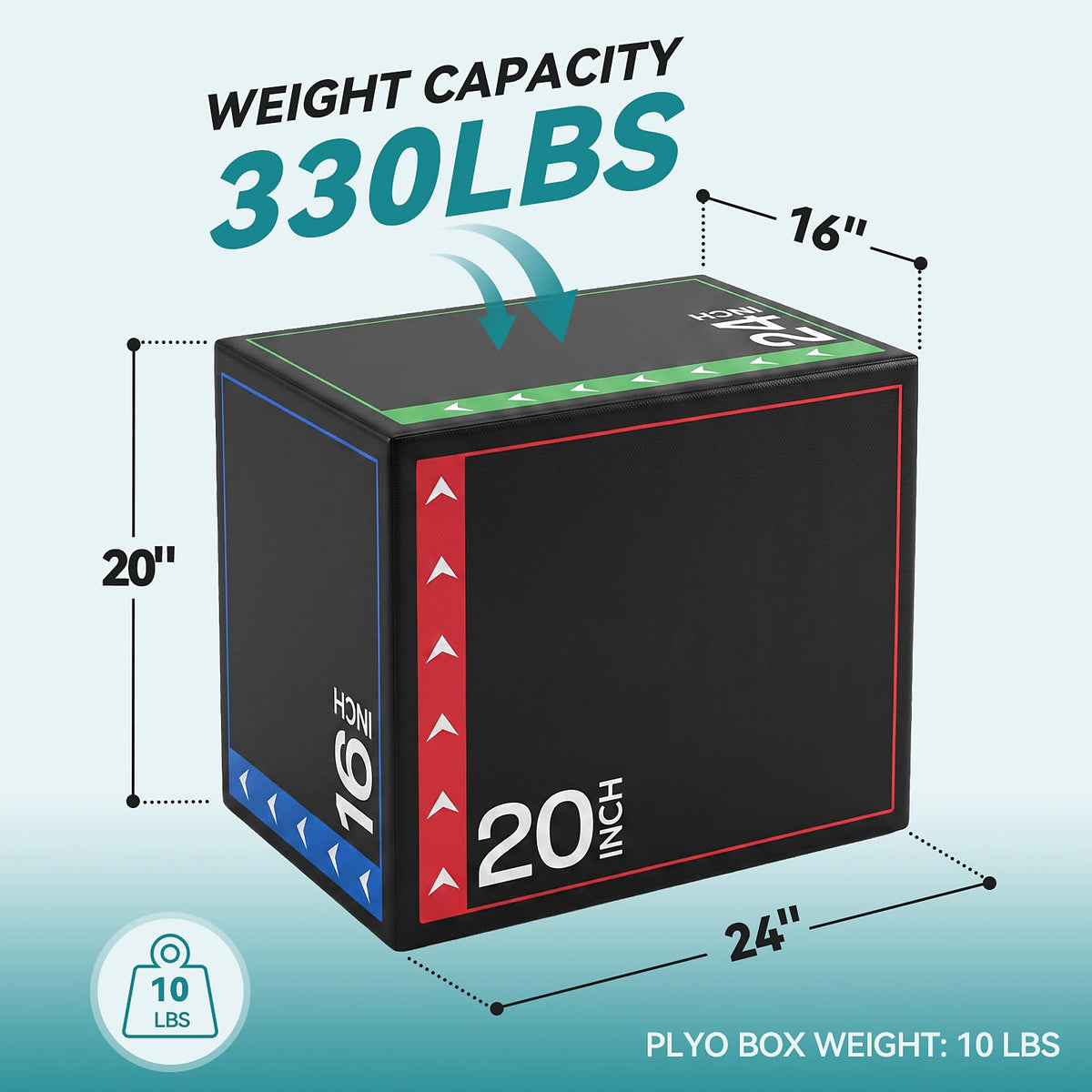 3-in-1 Non-Slip Cushioned Plyometric Jump Box R36483