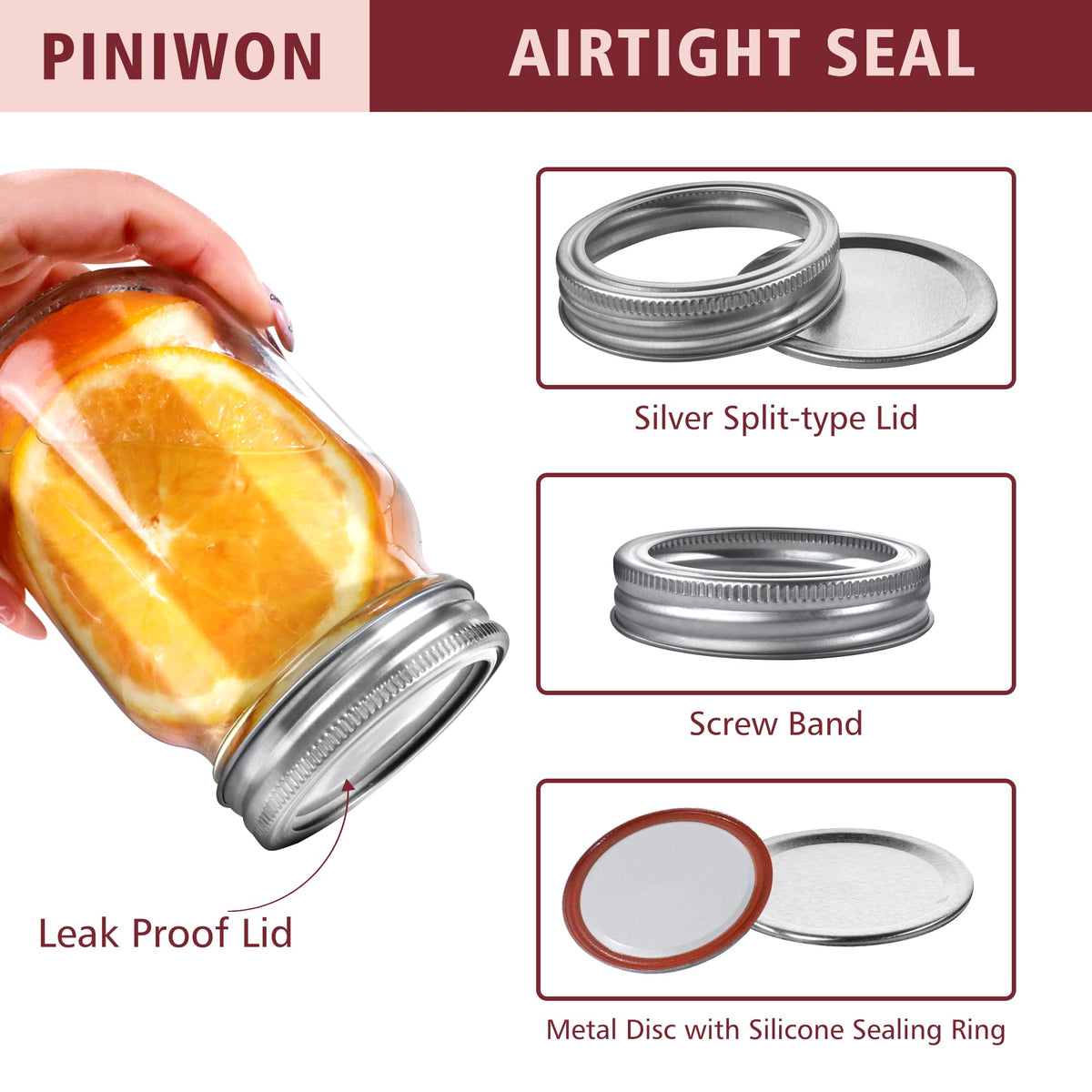 16 oz Mason Jars with Lids and Bands, 15 Pack T345