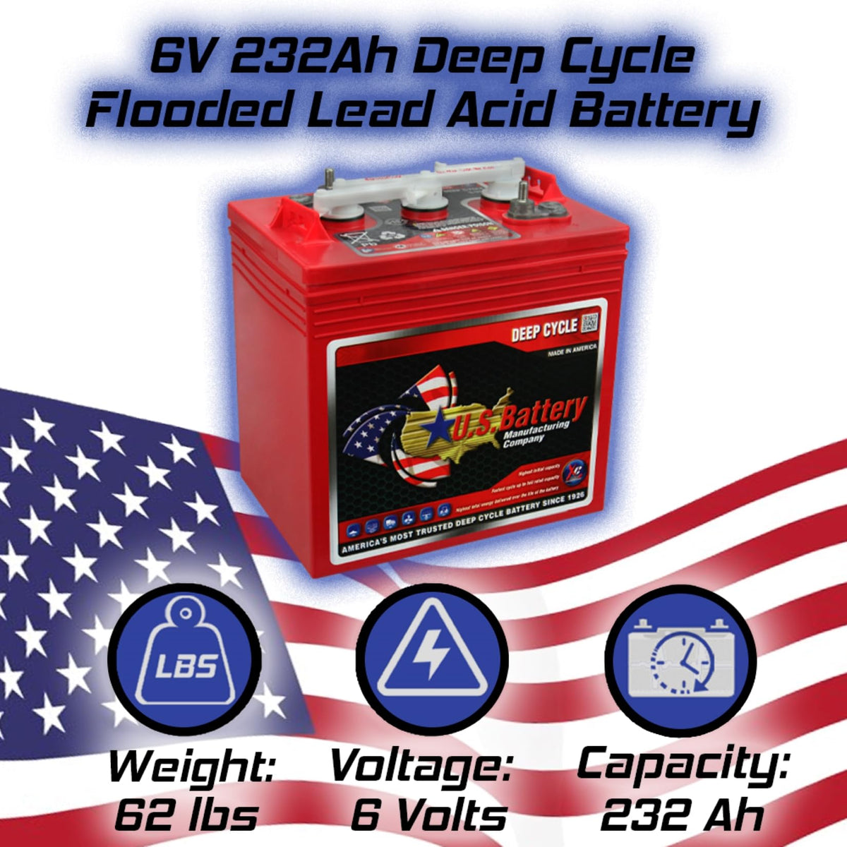 6 Volt 232 Amp Hours GC2 4 Pack A22793