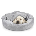 Hooded Blanket Donut Round Dog Bed 23 inch V85093
