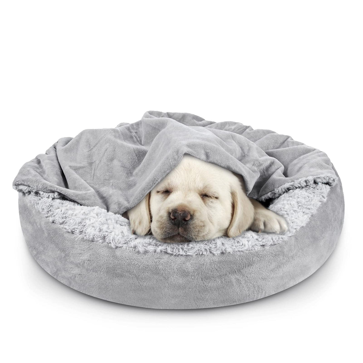 Hooded Blanket Donut Round Dog Bed 23 inch V85093