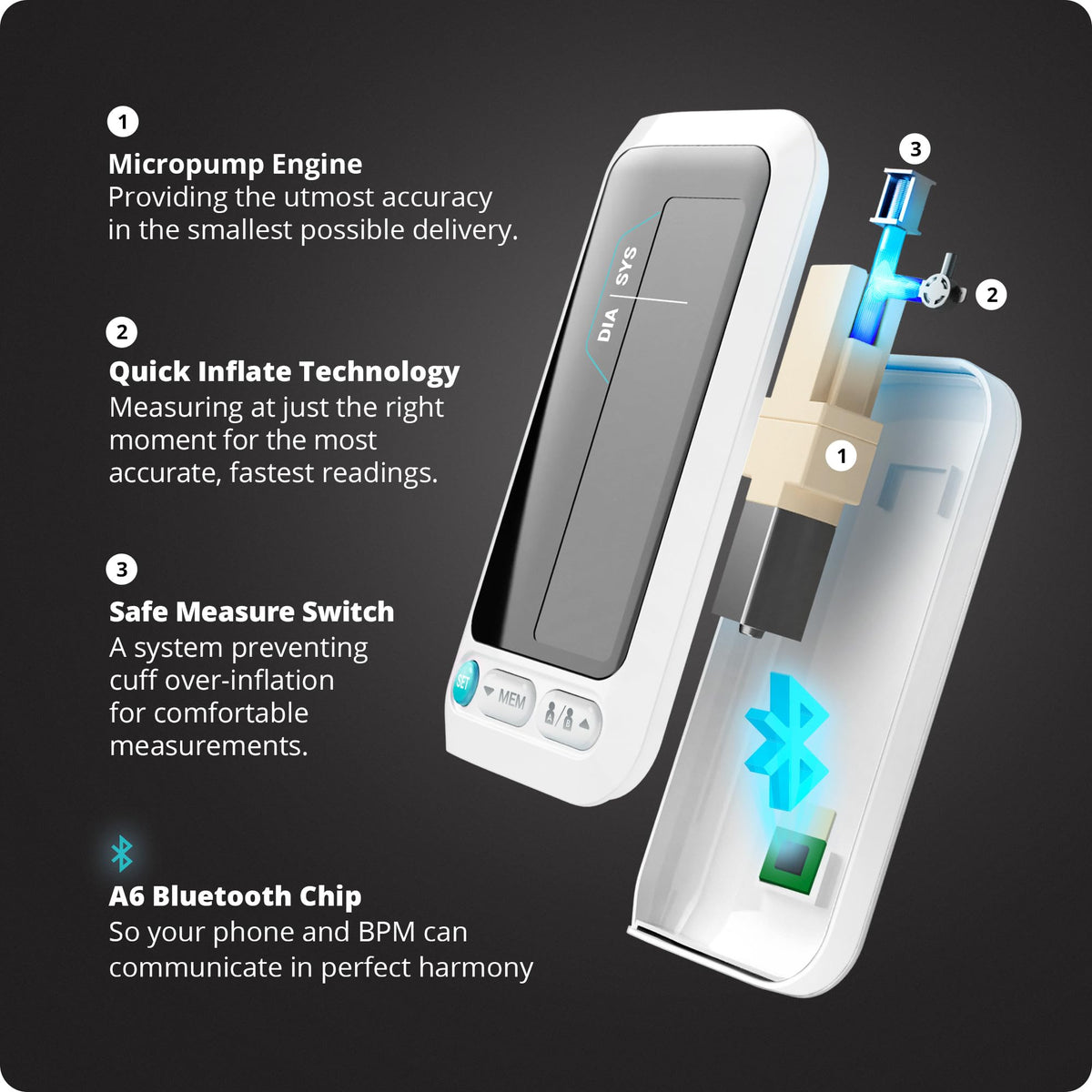 Bluetooth Blood Pressure Monitor with Upper Arm Cuff C352