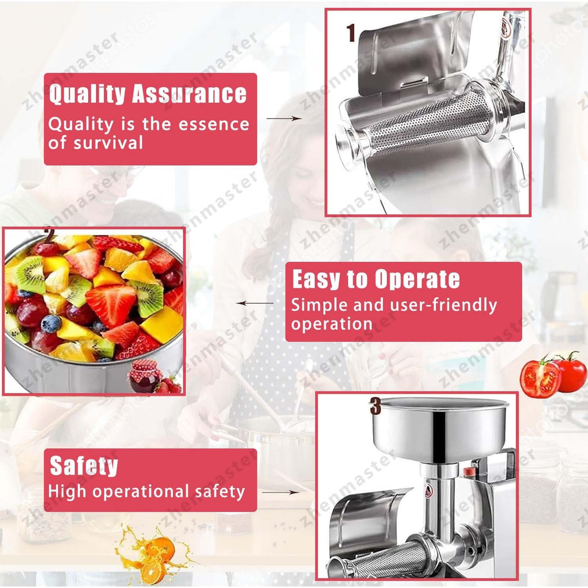 450W Stainless Steel Tomato Strainer Z6121