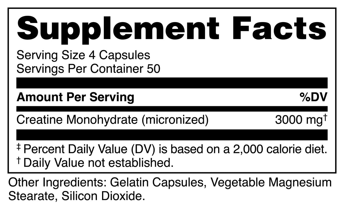 Creatine Monohydrate 3000mg Capsules Q83869