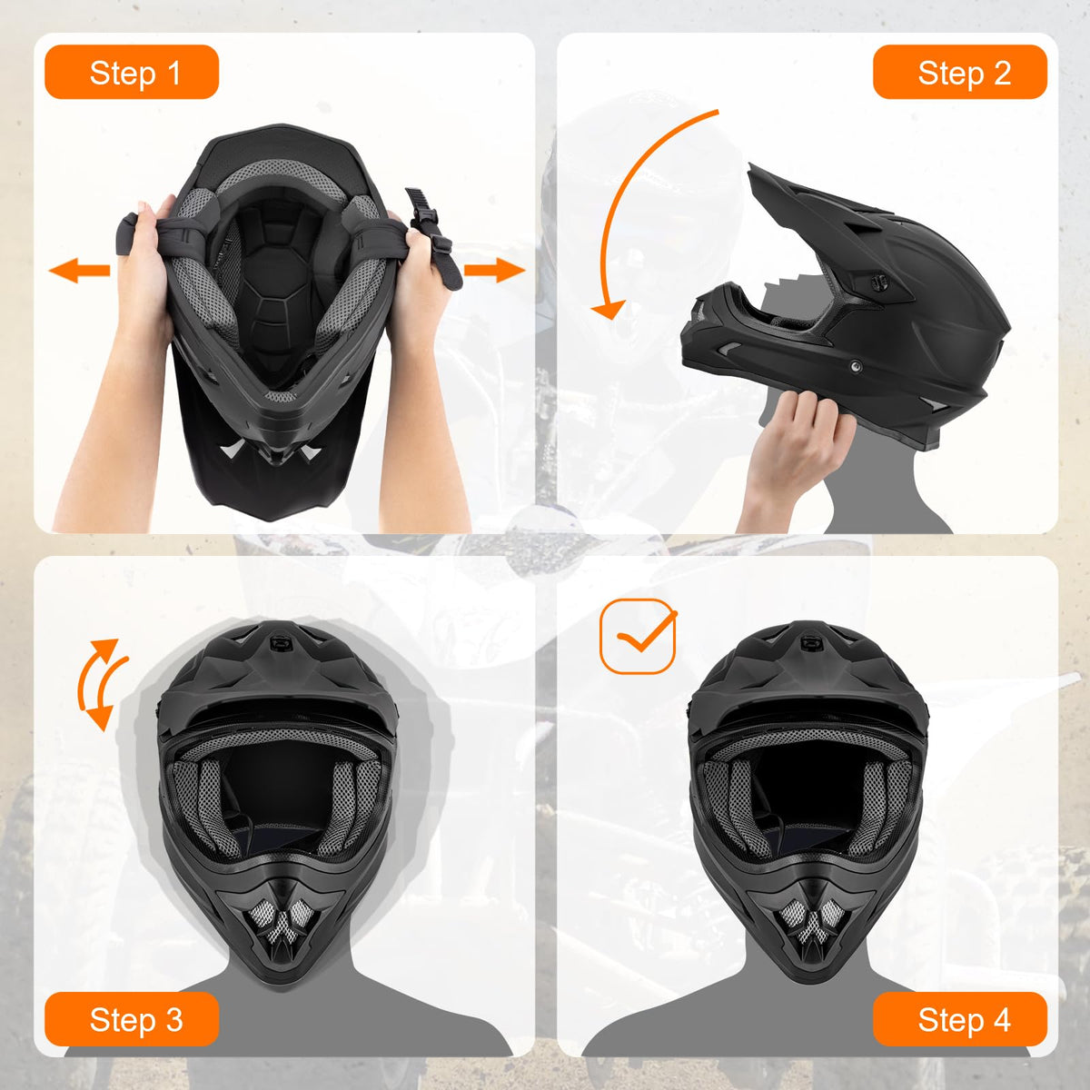 Adult ATV Dirt Bike Helmet with Goggles Gloves & Mask V287