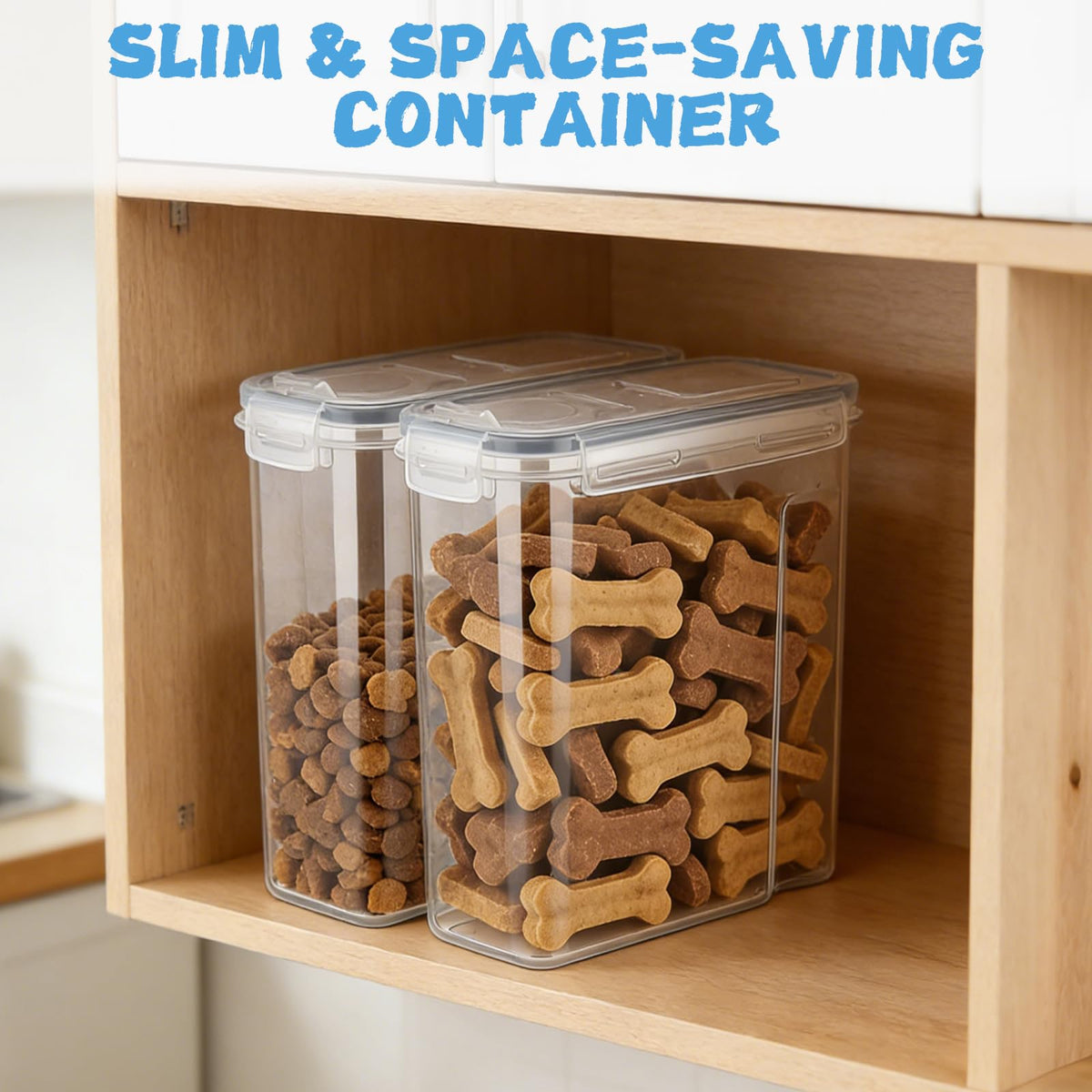 2 Pack Airtight Pet Food Storage Container with Lid, Scoop and Measuring Cup F567418