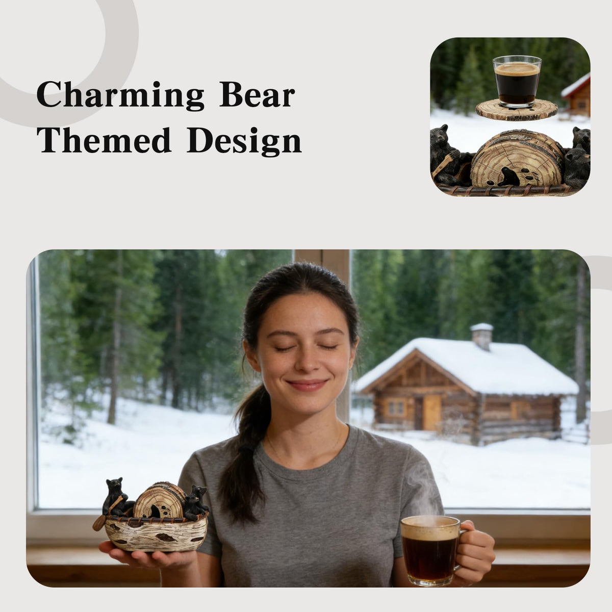 Wooden Drink Coasters Set of 6 U731337
