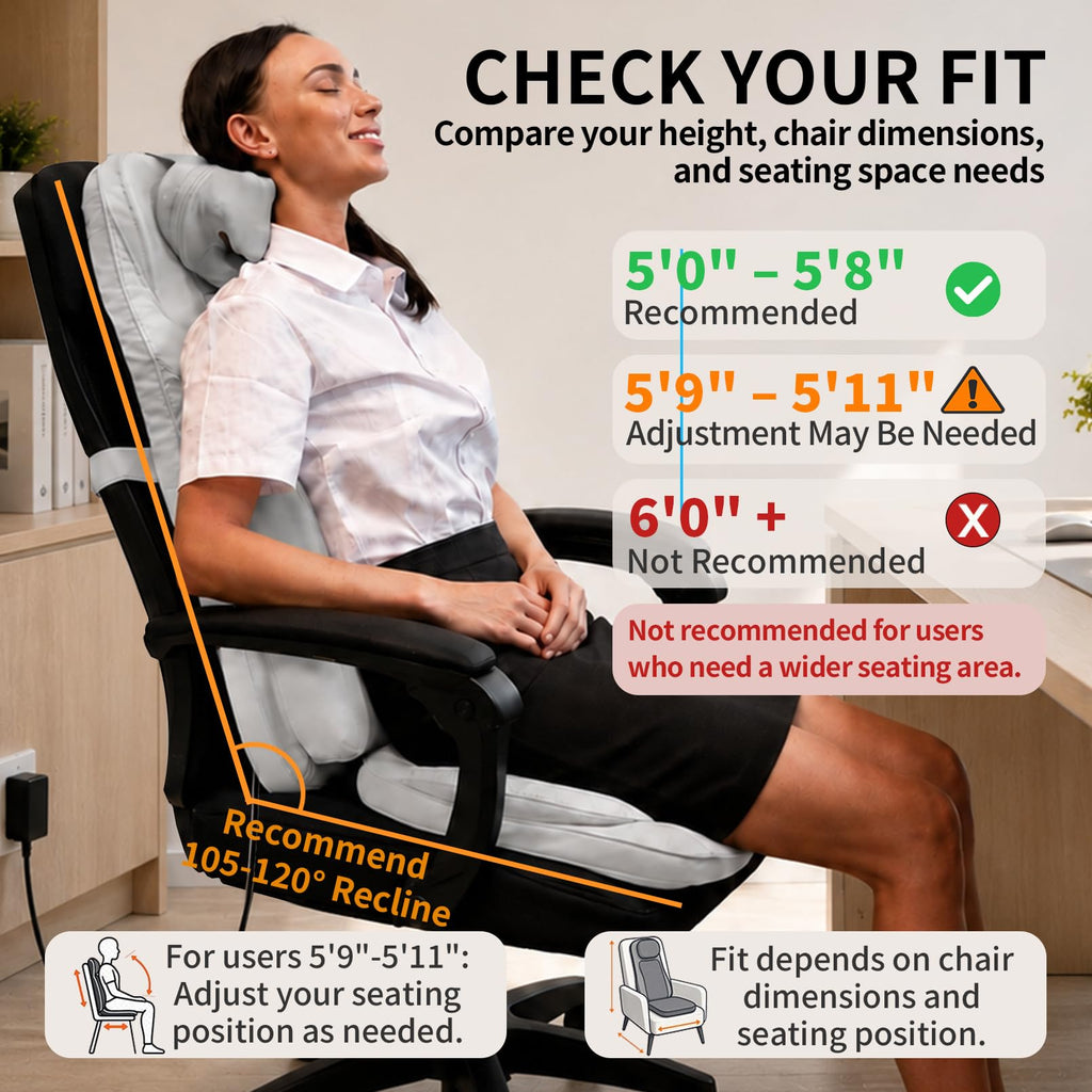 Massage Chair Pad with Heat, Navy Blue S9535