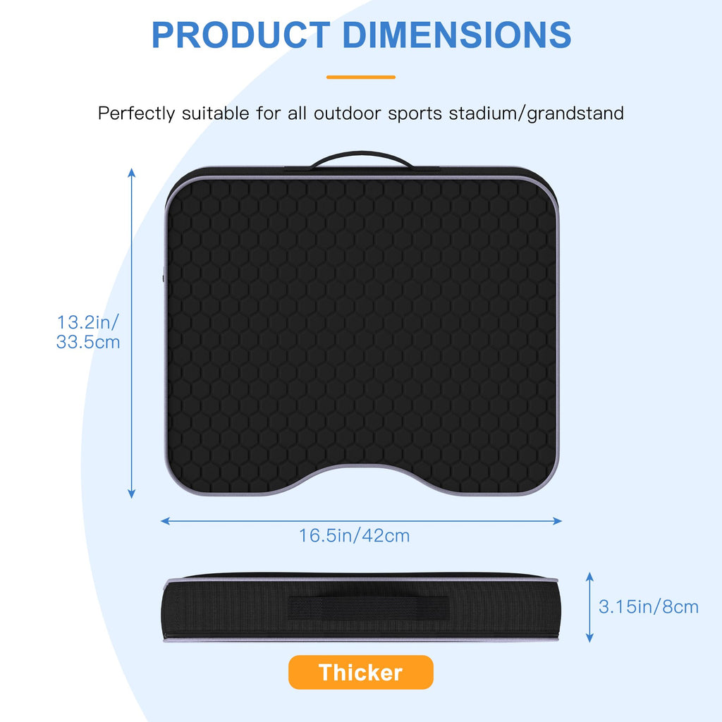 2 Pack Extra Thick Portable Bleacher Seat Cushions with Memory Foam P3040