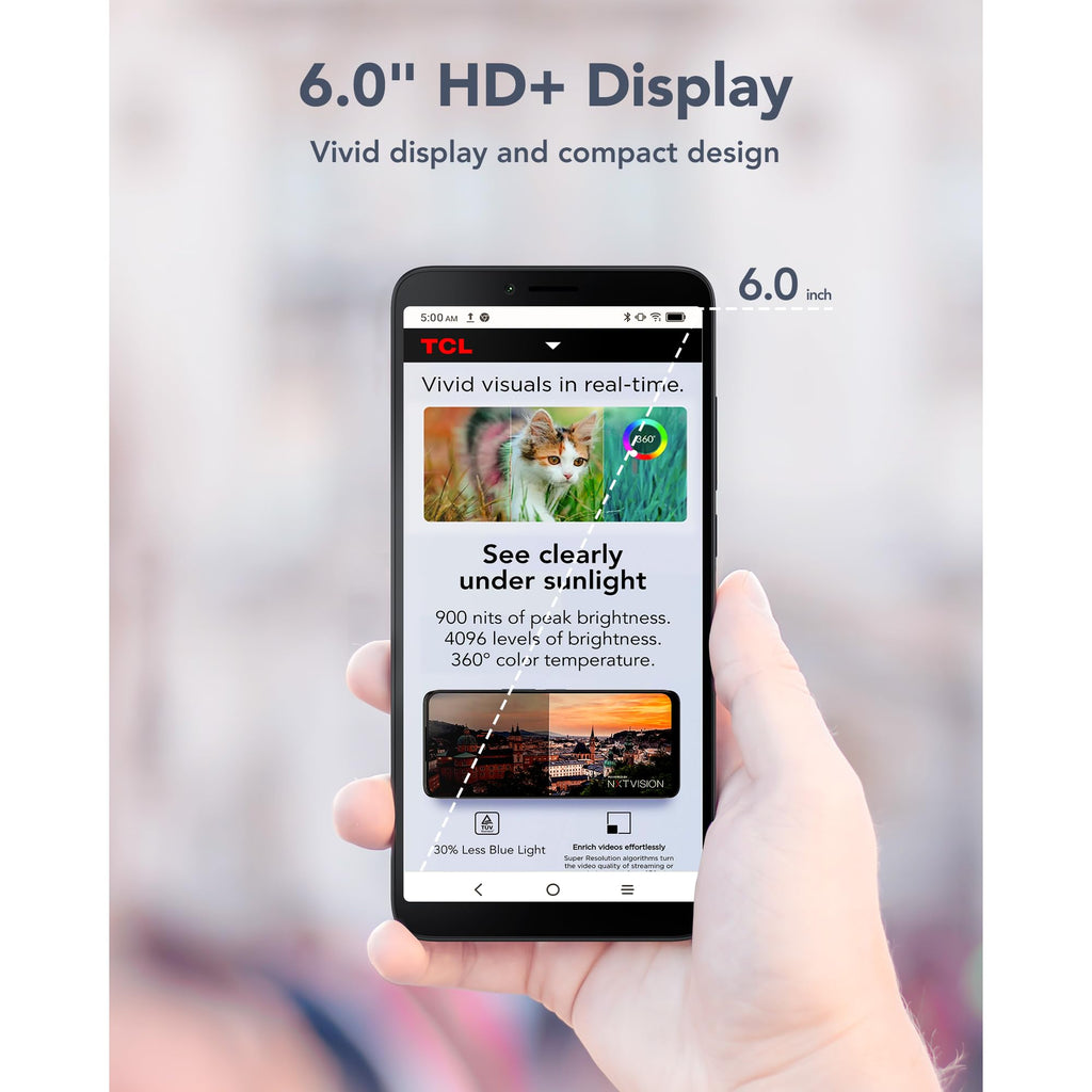 Unlocked Smartphone with 6.0" HD+ Display, 3+32GB, 3000mAh Battery, Android 13, Space Black Q2869