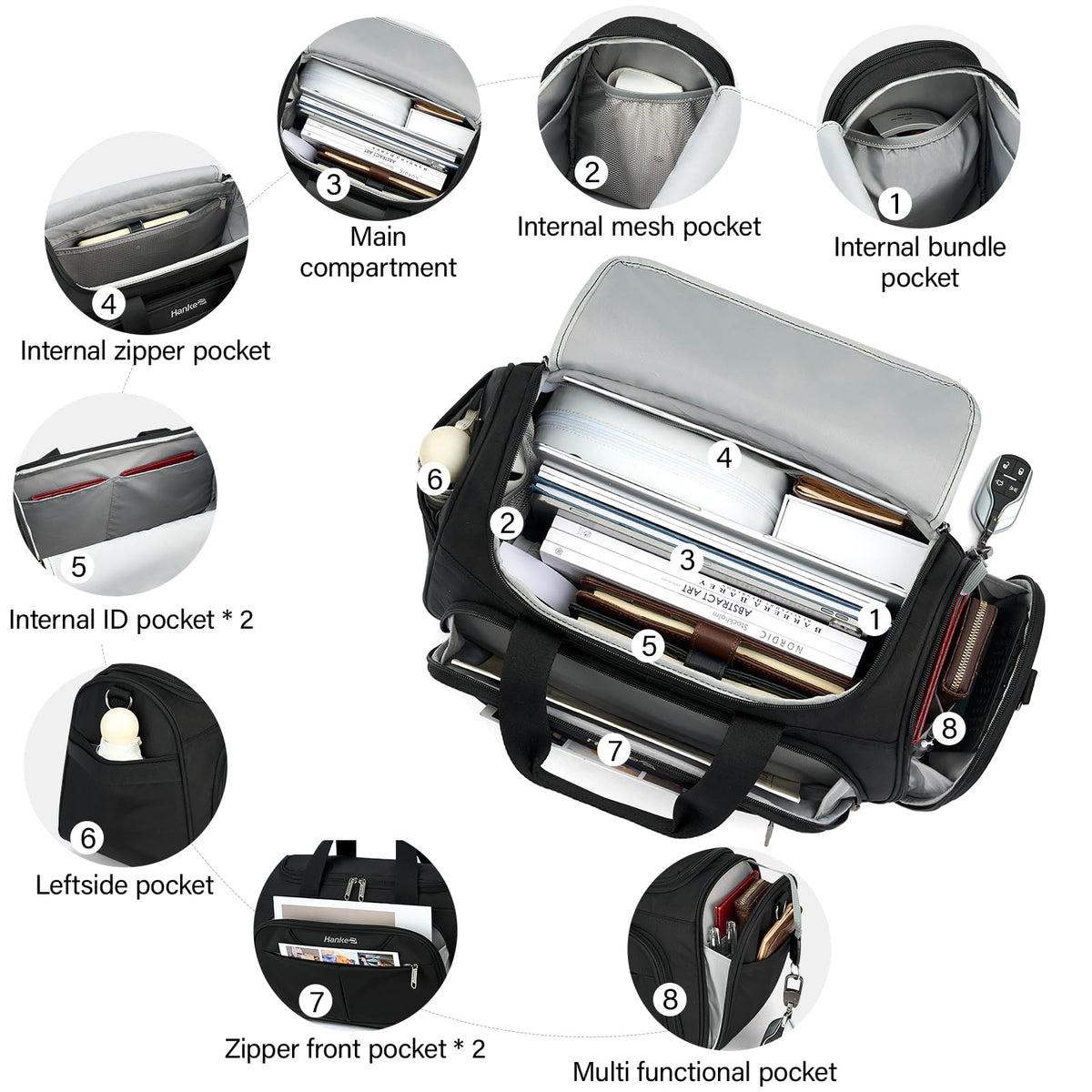 Black Lightweight Water Resistant Foldable Travel Duffel Bag G70936