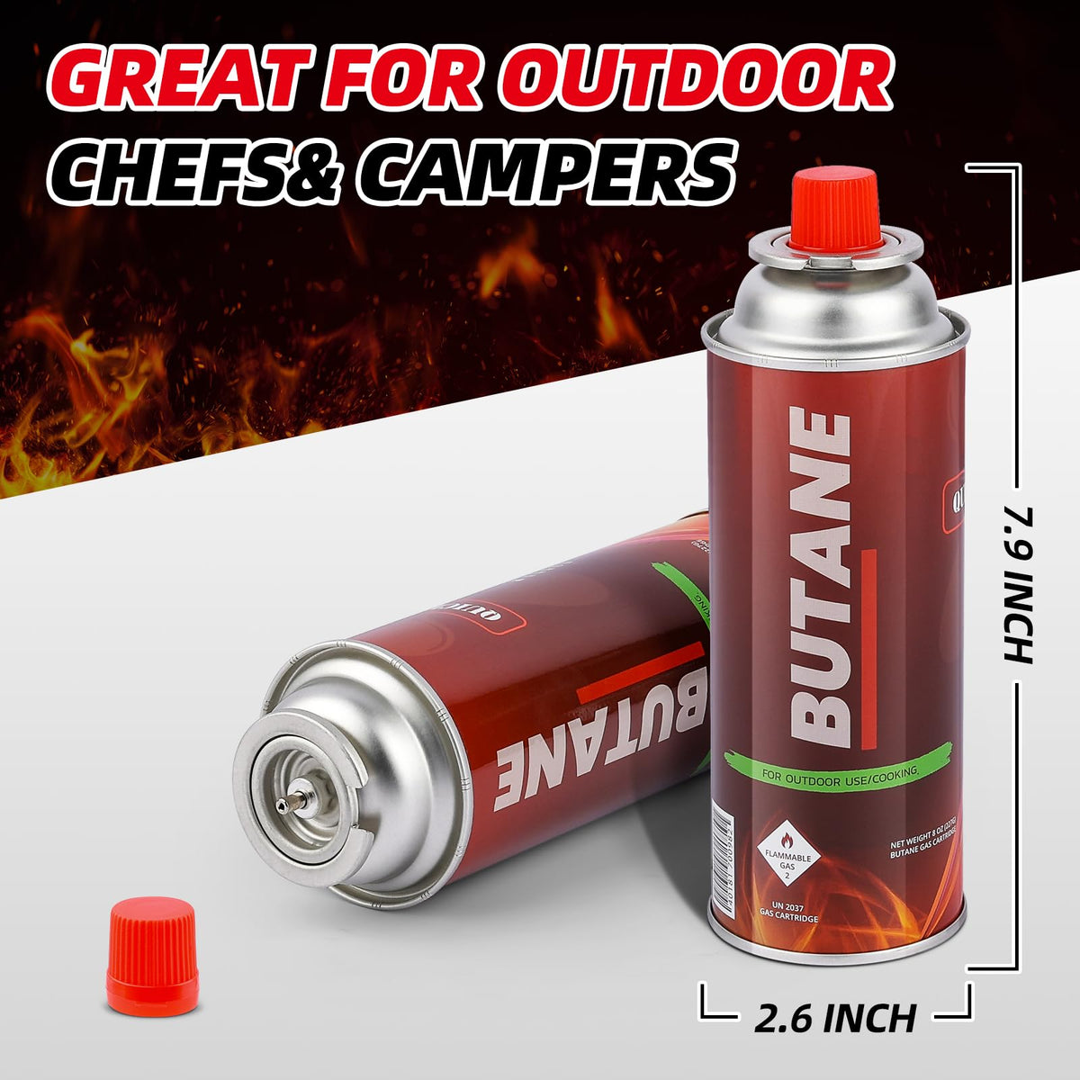 12 Pack 8oz Butane Fuel Cylinders D251827