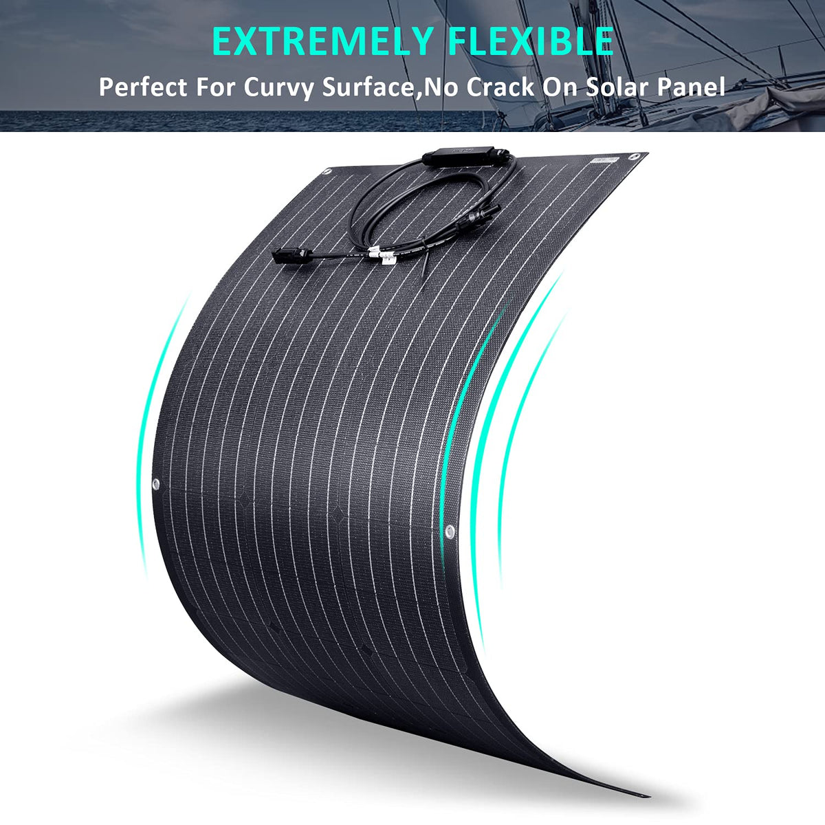 300 Watts 12 Volts ETFE Flexible Monocrystalline Solar Panels with 30A MPPT Charge Controller L9063