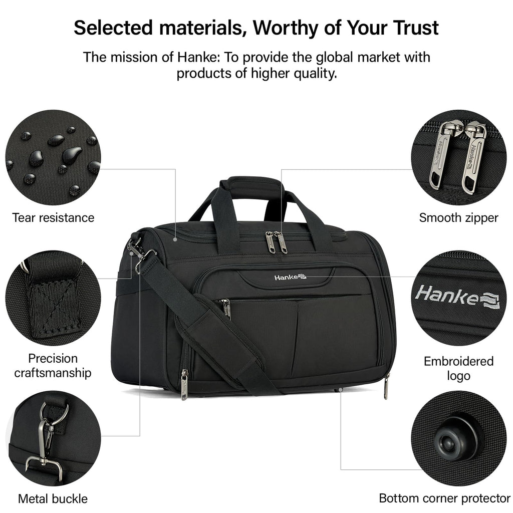 Black Lightweight Water Resistant Foldable Travel Duffel Bag G70936