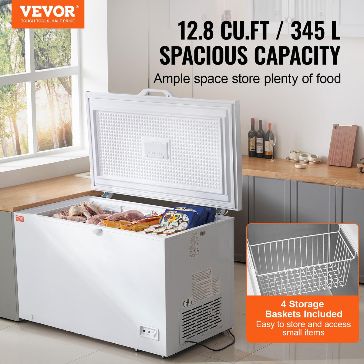 12.8 Cu.ft Chest Freezer with 4 Removable Baskets T555504