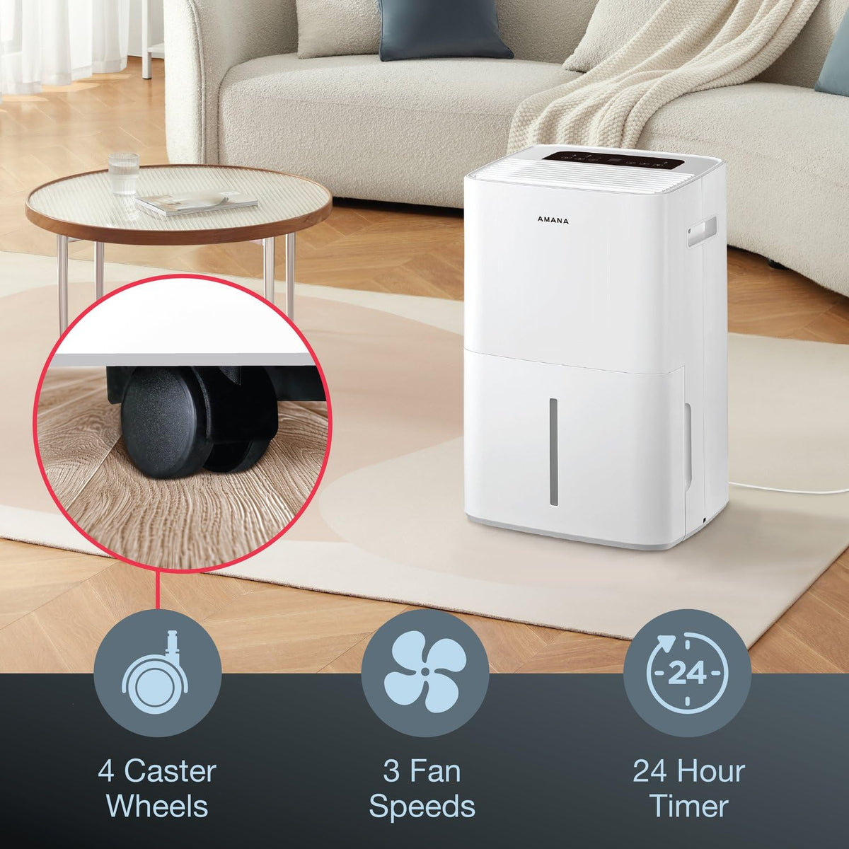 50-Pint Dehumidifier with 3 Speeds and Timer T705