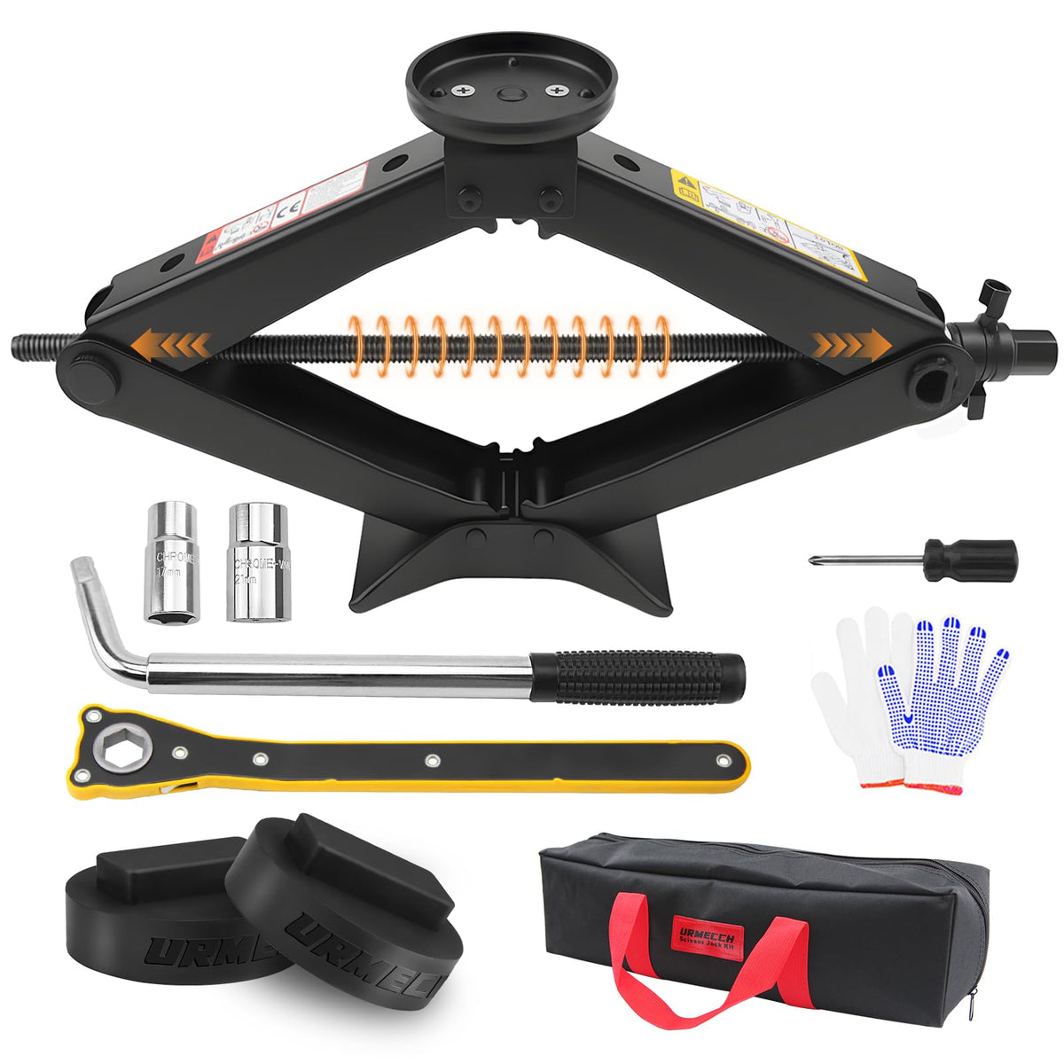 3-Ton Scissor Jack Kit with Rubber Jack Pads G703