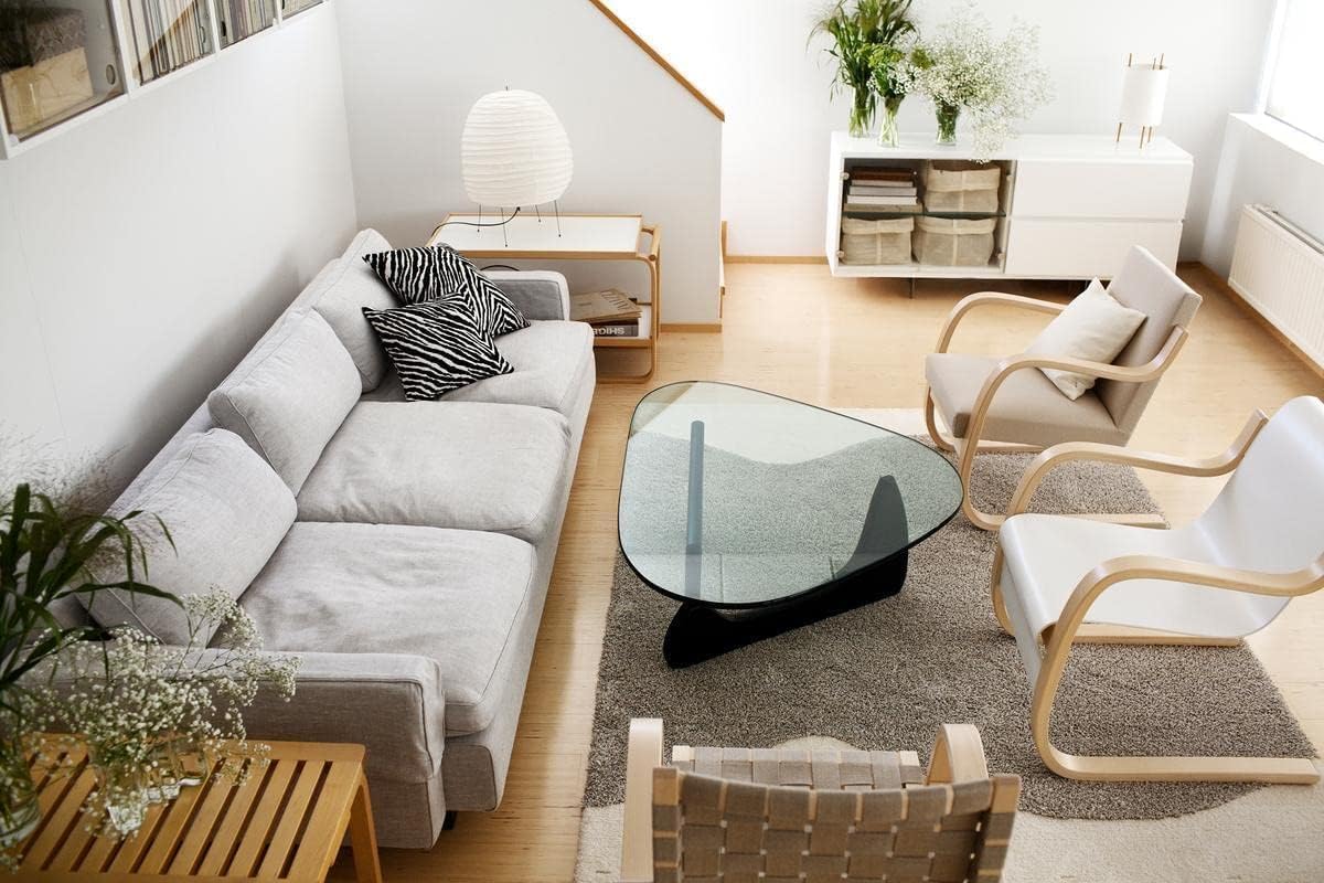 Clear Glass Coffee Table with Solid Wood Base C46568